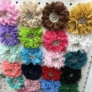 custom made colorful burnt rim decorative fabric flowers for clothing
