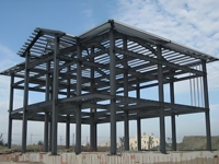 Edificio de estructura de acero comercial Sala de exposiciones prefabricada Construcción de metal prefabricada de varios pisos