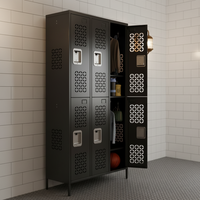 Armoire de rangement en acier la plus vendue pour salle de sport commerciale, école, bureau – Grand organisateur métallique avec portes et étagères verrouillables