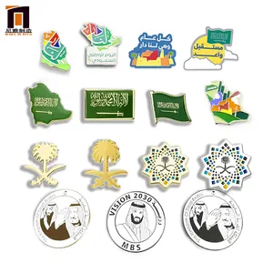 Niya vente en gros Logo personnalisé, Badges des émirats arabes unis, drapeau saoudien, épingle de revers en métal émaillé