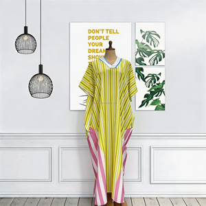 Robe longue turque décontractée pour <span class=keywords><strong>femme</strong></span>, imprimé africain, coupe ample - Product Image 3