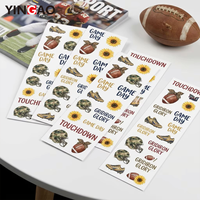 Autocollant personnalisé de football américain/rugby, découpé à la forme, imperméable Yingao, résistant aux UV, en PVC, pour fans, autocollants pour casque de sport