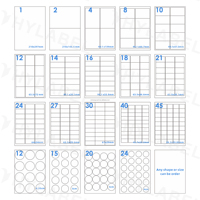 12 up 8.5 "x 11" A4 stiker kertas 8.5x11 inci kayu Label alamat stiker surat Label pengiriman A4 untuk Inkjet Printer