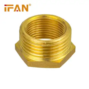 IFAN Professional Manufacturer Water Supply Yellow Color CW617 Brass Plumbing Fitting Connector Brass Threaded Fittings