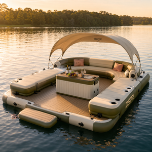 Plateforme flottante à simple couche <span class=keywords><strong>avec</strong></span> logo personnalisé et auvent d'ombrage pour complexe hôtelier, <span class=keywords><strong>parc</strong></span> <span class=keywords><strong>aquatique</strong></span> et <span class=keywords><strong>club</strong></span> nautique - Product Image 6