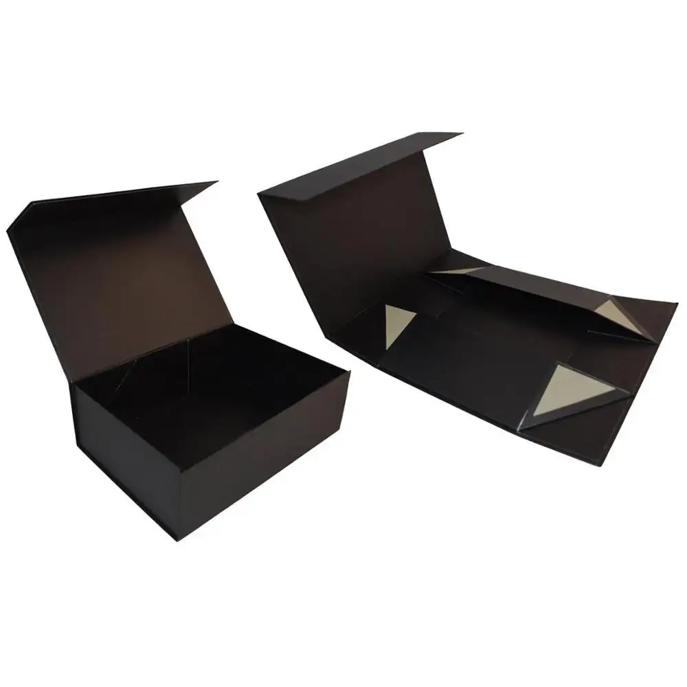 Luxury custom folding magnetic gift box T-shirt black cardboard box packaging for clothing