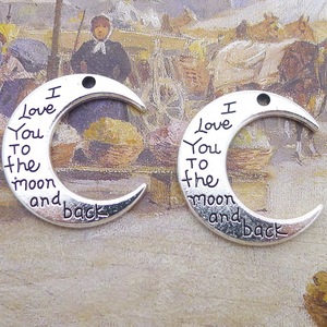 AA018265 ti amo alla luna e alla luna posteriore fai da te per realizzare in lega ciondoli ciondoli accessori per gioielli che trovano - Product Image 3