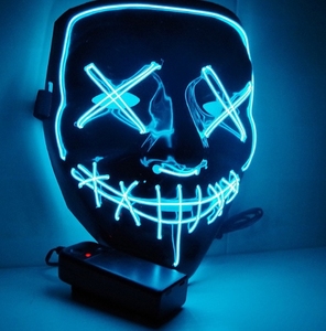 Đầy màu sắc tối EL ánh sáng-up LED Mặt nạ PVC Đảng Mặt phát sáng Mặt nạ cho Halloween cosplay trang phục Dây Phát Sáng Mặt Nạ - Product Image 4