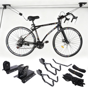 Support <span class=keywords><strong>de</strong></span> <span class=keywords><strong>toit</strong></span> en acier avec poulie pour kayak <span class=keywords><strong>et</strong></span> vélo, rangement suspendu pour garage souterrain, boîte <span class=keywords><strong>de</strong></span> rangement au plafond, ajustement standard - Product Image 5