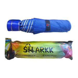 ร่มพับ 3 ตอน สีฟ้า ขนาดกะทัดรัด น้ำหนักเบา สำหรับเดินทาง ป้องกันฝน สำหรับผู้ชายและผู้หญิง พร้อมโครงสร้างแข็งแรง ทนลมแรง - Product Image 4