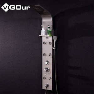 Panel de Ducha de Lujo Multifuncional de Acero Inoxidable 304 con Efecto Cascada y Lluvia, Sistema de Torre para Baño, Agua Fría y Caliente - Product Image 2