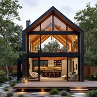 Maison Modulaire à Deux Étages au Design Moderne, Style Barn House, Luxe, Toit Triangulaire, Structure Préfabriquée en Forme de A