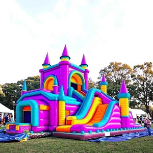 Structure gonflable commerciale portable avec toboggan et château de saut pour enfants, aire de jeux urbaine, château de saut pour chiens, parcours d'obstacles en PVC - Product Image 3