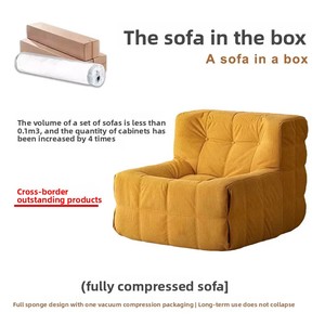 Canapé-lit moderne en velours touffeté, français, meuble de salon scolaire à compression désossé avec boîte lavable - Product Image 4