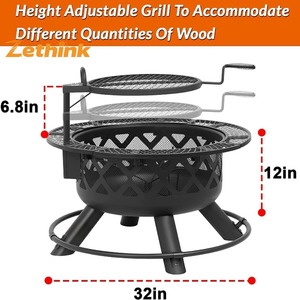 Braciere da esterno a legna, braciere nero da giardino/patio, stufa a carbone per riscaldamento, portatile per l'uso all'aperto - Product Image 1
