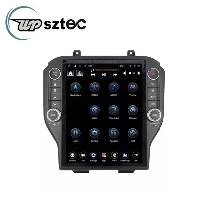 12.1 Inch Voor Tesla Screen Android 9.0 Auto Gps Navigatie Voor Ford Mustang 2015-2021 Stereo Radio 4 + 64Gb Carpaly Android Auto