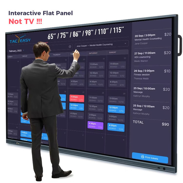 55-86 Inch 4K Smart Interactive Whiteboard for Teaching 40-Point Multi-Touch Digital Board Interactive Flat Panel CE Certified