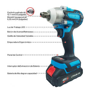 Llave <span class=keywords><strong>de</strong></span> <span class=keywords><strong>Impacto</strong></span> Inalámbrica <span class=keywords><strong>de</strong></span> 1/2 Pulgada con Motor sin Escobillas, Batería <span class=keywords><strong>de</strong></span> Iones <span class=keywords><strong>de</strong></span> Litio <span class=keywords><strong>de</strong></span> 21 V, Utilizada para <span class=keywords><strong>Pistolas</strong></span> <span class=keywords><strong>de</strong></span> <span class=keywords><strong>Impacto</strong></span> - Product Image 5