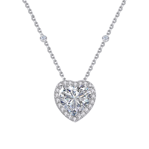Pendentif en forme de cœur rose en moissanite taillée, bijou en argent sterling 925 pour femme, à porter au quotidien - Product Image 2