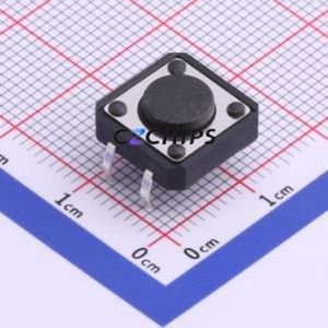 TC-1103-C-B Tactile Switch Through hole Component THT-4P,12x12mm Switch Single Pole Single Throw Round Button 2.6N Through Hole - Product Image 1
