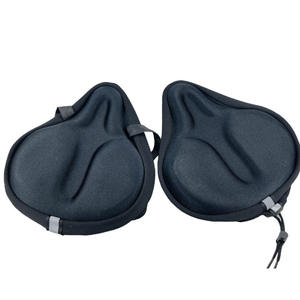 Housse de coussin de siège en silicone Qt, noire avec sangles, coussin de selle de vélo confortable pour adultes, unisexe - Product Image 2