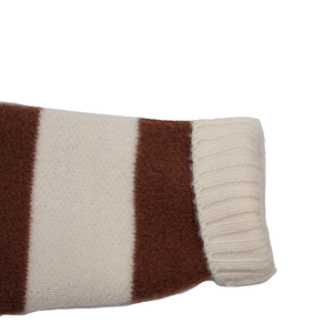 <span class=keywords><strong>Pull</strong></span> Ras du Cou Garçon Automne Hiver 2025 à Rayures Larges avec Patch Ours Lettre K en Coton Mélangé Doux et Écologique - Product Image 4