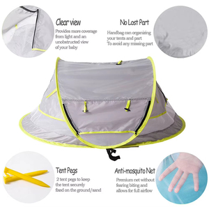 Carpa de Playa Grande para Bebés, Carpa de Playa Plegable con Protección Solar, Carpa de Viaje Portátil para Bebés, Carpa de Juego Interior para Bebés con Mosquitera - Product Image 4