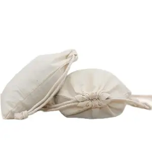 Bolsa de tela de algodón reciclable para joyería, fabricante directo