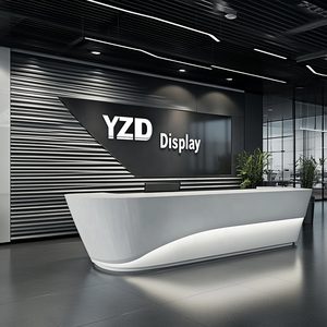 Tùy chỉnh phía trước bàn tiếp tân phong cách hiện đại hai người văn phòng truy cập bàn LED tiếp tân bàn truy cập - Product Image 1