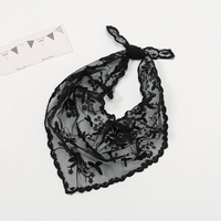Voile de mariée pour femme, brodé, avec franges, en polyester, en forme de triangle, en dentelle