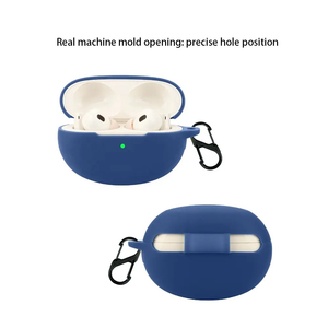 Funda protectora de silicona con llavero para <span class=keywords><strong>Realme</strong></span> <span class=keywords><strong>Buds</strong></span> <span class=keywords><strong>Air</strong></span> 6 <span class=keywords><strong>Pro</strong></span> - Carcasa completa antipérdida para auriculares - Product Image 3