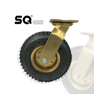 SQ Castor 8 inch 10 inch heat resistant caster Pneumatic castor Rubber Caster wheels for heavy industry