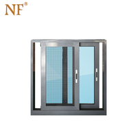 Kugelsicheres Profilglas Glättendes Aluminium-Schiebefenster Maßgefertigtes Edelstahl Horizontales Modernes Aluminiumlegierungs-Wandfenster
