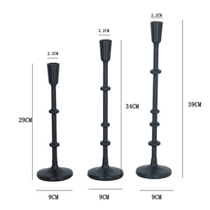 3 pièces de bougeoirs en fer noir de grande taille rétro pour salle à manger, articles de mariage, bougeoirs en métal doré pour la décoration de la maison - Product Image 6