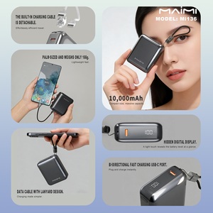 <span class=keywords><strong>แบ</strong></span><span class=keywords><strong>ต</strong></span>เตอรี่สำรอง<span class=keywords><strong>ขนาด</strong></span>เล็กพิเศษ 10000mAh 20W PD ชาร์จเร็ว พร้อมสาย Type C ใน<span class=keywords><strong>ต</strong></span>ัว สำหรับสมาร์ทโฟน - Product Image 2