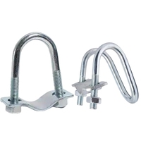Pince de câble de câble métallique en acier inoxydable M6 1/4 de 304 pouces, attache de selle de boulon en U de dé à coudre