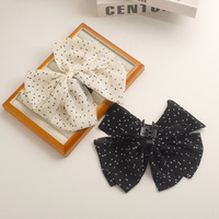Pince à cheveux faite main en maille à pois, style français vintage chic, en mousseline, demi-pince, épingle à cheveux tendance, accessoire de coiffure pour femme