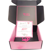 Boîte d'expédition de bijoux en carton ondulé rose personnalisée de luxe avec logo UV