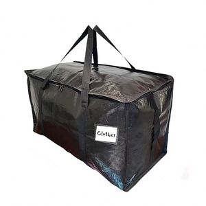 Sac fourre-tout extra large 2024 avec poignées renforcées, solution de rangement pliable promotionnelle pour déménagement, fermeture éclair, jouets, couettes, vêtements, PP - Product Image 1