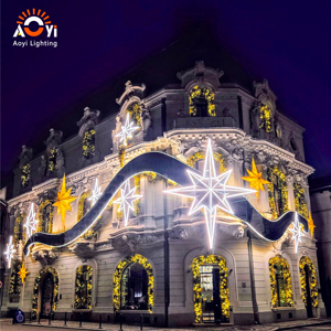 Décoration paysagère contemporaine en forme <span class=keywords><strong>de</strong></span> grande étoile <span class=keywords><strong>pour</strong></span> façade <span class=keywords><strong>de</strong></span> bâtiment <span class=keywords><strong>de</strong></span> centre commercial - Product Image 1