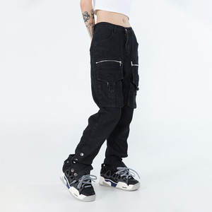 Baggy — jean à jambes larges pour hommes, pantalon Streetwear ample et droit, Hip-Hop décontracté, <span class=keywords><strong>Skateboard</strong></span>, collection - Product Image 2