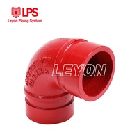 Système de protection incendie FM UL, Tuyaux de lutte contre l'incendie, Raccord de tuyau rainuré pour la lutte contre l'incendie, Raccord de tuyau en fonte ductile, Coude à 90 degrés
