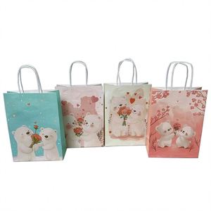 KUAIMA 16*8*22cm <b>Biodegradable</b> Heart Paper Bags for Valentine's Gift <b>Packaging</b> Eco-Friendly Custom Logo Wholesale Bulk - Product Image 2