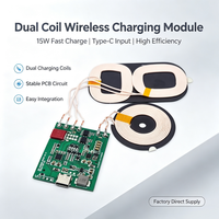 Module émetteur de charge sans fil Qi 20W à 3 bobines, carte PCBA de chargeur sans fil intégré pour voiture DC9-32V Type C