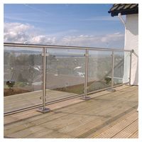 Prima Maßgefertigtes Edelstahl-Glas-Baluster-System, Sicheres Gehärtetes Glas-Geländer für Terrasse und Treppe