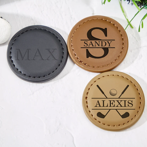 Vente chaude personnalisé en cuir PU marqueur de balle de Golf Logo personnalisé aides à la formation de Golf pour hommes cadeaux de Golf de grand-père - Product Image 6