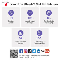 Missgel Gel UV Constructeur Haute Qualité Sans HEMA OEM ODM 30g 1kg Sans TPO Gel Dur Auto-Nivelant pour Extension d'Ongles