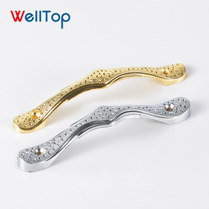 Modern <strong>Gold</strong> Zinc Alloy Kitchen Cabinet <strong>Door</strong> Pull 96mm Size Drawer Handle <strong>Knobs</strong> VT-01.060 for Wardrobe and Dresser Use - Product Image 2