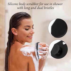 Brosses exfoliantes pour le corps en silicone avec éponge en silicone, brosses de nettoyage pour la peau, brosses de bain et de corps pour hommes et femmes - Product Image 5