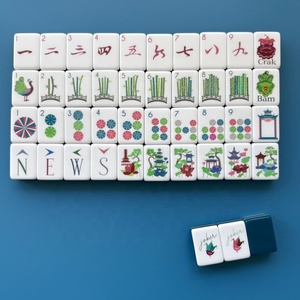 Juego de Fichas de Mahjong Americanas de Acrílico de Lujo, 160 Piezas, Diseño Retro Art Deco, Color Azul Marino, Fichas Profesionales para Noches de Juego - Product Image 2